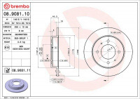 Brzdový kotouč BREMBO 08.9081.10 - HYUNDAI