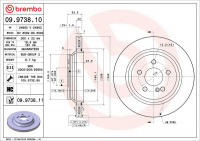 Brzdový kotouč BREMBO 09.9738.10 - MERCEDES-BENZ Brzdový kotouč BREMBO 09.9738.10 - MERCEDES-BENZ
