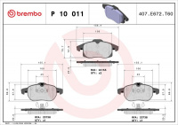 Sada brzdových destiček BREMBO P10011