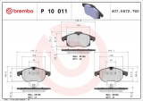 Sada brzdových destiček BREMBO P10011
