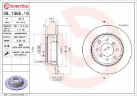 Brzdový kotouč BREMBO 08.1365.10 Brzdový kotouč BREMBO 08.1365.10