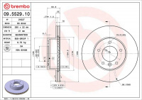Brzdový kotouč BREMBO 09.5529.10 - JAGUAR Brzdový kotouč BREMBO 09.5529.10 - JAGUAR