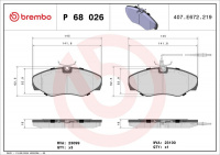 Sada brzdových destiček BREMBO P68026 - RENAULT Sada brzdových destiček BREMBO P68026 - RENAULT