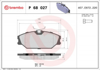 Sada brzdových destiček BREMBO P68027 - RENAULT Sada brzdových destiček BREMBO P68027 - RENAULT