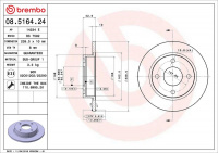 Brzdový kotouč BREMBO 08.5164.24 - FORD
