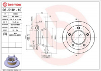 Brzdový kotouč BREMBO 08.5181.10 - MERCEDES-BENZ Brzdový kotouč BREMBO 08.5181.10 - MERCEDES-BENZ