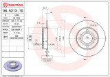 Brzdový kotouč BREMBO 08.5213.10 - AUDI