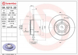 Brzdový kotouč BREMBO 08.5213.20 - AUDI