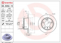 Brzdový kotouč BREMBO 08.5352.10 - CITROËN
