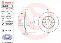 Brzdový kotouč BREMBO 08.5334.11 Brzdový kotouč BREMBO 08.5334.11