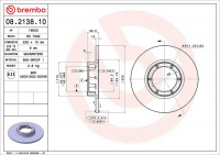 Brzdový kotouč BREMBO 08.2138.10 - RENAULT