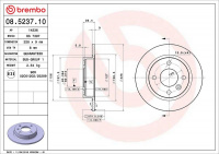 Brzdový kotouč BREMBO 08.5237.10 - VOLVO Brzdový kotouč BREMBO 08.5237.10 - VOLVO