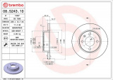 Brzdový kotouč BREMBO 08.5243.10 - ŠKODA
