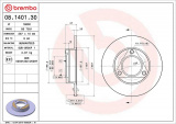 Brzdový kotouč BREMBO 08.1401.30 - PEUGEOT