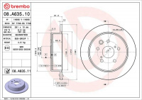 Brzdový kotouč BREMBO 08.A635.11 Brzdový kotouč BREMBO 08.A635.11