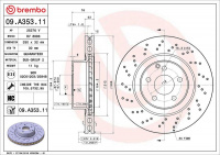 Brzdový kotouč BREMBO 09.A353.11 Brzdový kotouč BREMBO 09.A353.11