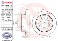 Brzdový kotouč BREMBO 09.A334.21 Brzdový kotouč BREMBO 09.A334.21
