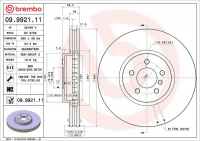 Brzdový kotouč BREMBO 09.9921.11 - BMW Brzdový kotouč BREMBO 09.9921.11 - BMW