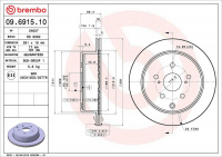 Brzdový kotouč BREMBO 09.6915.10 - TOYOTA Brzdový kotouč BREMBO 09.6915.10 - TOYOTA
