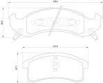 Sada brzdových destiček BREMBO P09002 - CADILLAC, CHEVROLET