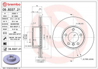 Brzdový kotouč BREMBO 09.B337.21 - BMW