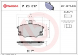 Sada brzdových destiček BREMBO P23017 - ALFA ROMEO, FIAT