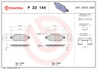 Sada brzdových destiček BREMBO P23144