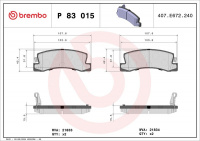 Sada brzdových destiček BREMBO P83015 - TOYOTA Sada brzdových destiček BREMBO P83015 - TOYOTA