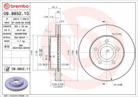 Brzdový kotouč BREMBO 09.8852.10 - JEEP Brzdový kotouč BREMBO 09.8852.10 - JEEP