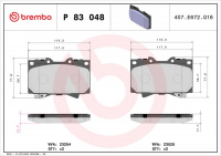 Sada brzdových destiček BREMBO P83048 - TOYOTA Sada brzdových destiček BREMBO P83048 - TOYOTA