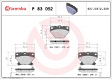 Sada brzdových destiček BREMBO P83052 - TOYOTA