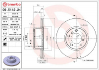 Brzdový kotouč BREMBO 09.5142.24 - BMW Brzdový kotouč BREMBO 09.5142.24 - BMW