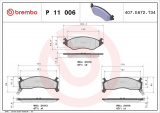 Sada brzdových destiček BREMBO P11006 - CHRYSLER
