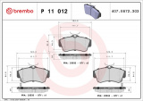 Sada brzdových destiček BREMBO P11012 - CHRYSLER