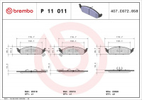 Sada brzdových destiček BREMBO P11011 - CHRYSLER Sada brzdových destiček BREMBO P11011 - CHRYSLER