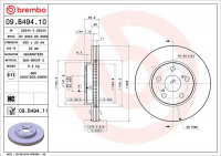 Brzdový kotouč BREMBO 09.B494.11 - LEXUS, TOYOTA
