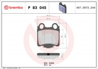 Sada brzdových destiček BREMBO P83045 - LEXUS Sada brzdových destiček BREMBO P83045 - LEXUS