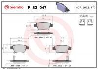 Sada brzdových destiček BREMBO P83047 - TOYOTA Sada brzdových destiček BREMBO P83047 - TOYOTA