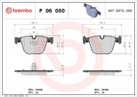 Sada brzdových destiček BREMBO P06050 - BMW