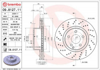 Brzdový kotouč BREMBO 09.8127.11 - MERCEDES-BENZ Brzdový kotouč BREMBO 09.8127.11 - MERCEDES-BENZ