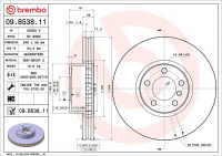 Brzdový kotouč BREMBO 09.B538.11 - BMW Brzdový kotouč BREMBO 09.B538.11 - BMW