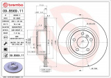 Brzdový kotouč BREMBO 09.B569.11 - BMW