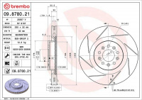 Brzdový kotouč BREMBO 09.8780.21 Brzdový kotouč BREMBO 09.8780.21