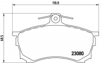 Sada brzdových destiček BREMBO P54021 - MITSUBISHI Sada brzdových destiček BREMBO P54021 - MITSUBISHI