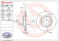 Brzdový kotouč BREMBO 09.5307.10 - SEAT