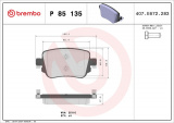 Sada brzdových destiček BREMBO P85135