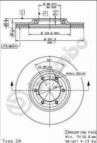 Brzdový kotouč BREMBO 09.5499.10 - ISUZU