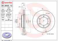 Brzdový kotouč BREMBO 09.B402.10 - TOYOTA