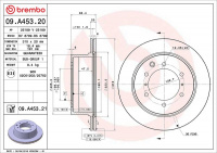 Brzdový kotouč BREMBO 09.A453.20 Brzdový kotouč BREMBO 09.A453.20
