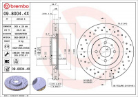 Brzdový kotouč BREMBO 09.8004.4X Brzdový kotouč BREMBO 09.8004.4X